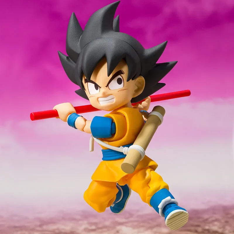 In Stock Bandai Original SHF Dragon Ball Son Goku (Mini) -DAIMA Anime Action Figure Finished Model Kit Toy Gifts for Kids