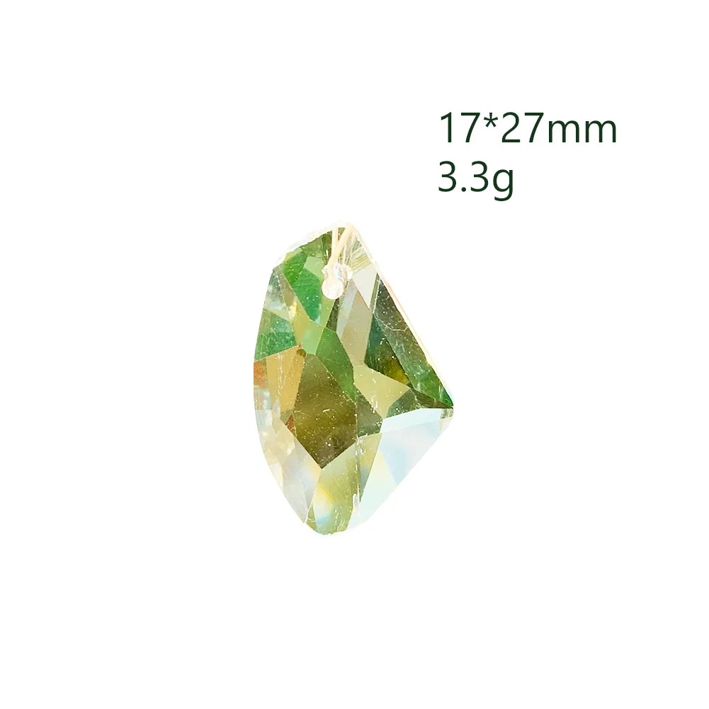 5x Clear Axe Beads Fish Fin Crystal Chandelier Suncatcher Faceted Prism Ceiling Pillar Lamp Ornament Curtain DIY Spacer CHARM