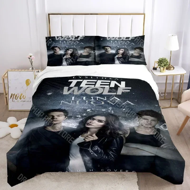 2026 3D Print Teen Wolf Three Piece Set Fashion Bedding Article Children Or Adults For Beds Quilt Covers Pillowcases Bedding Gif