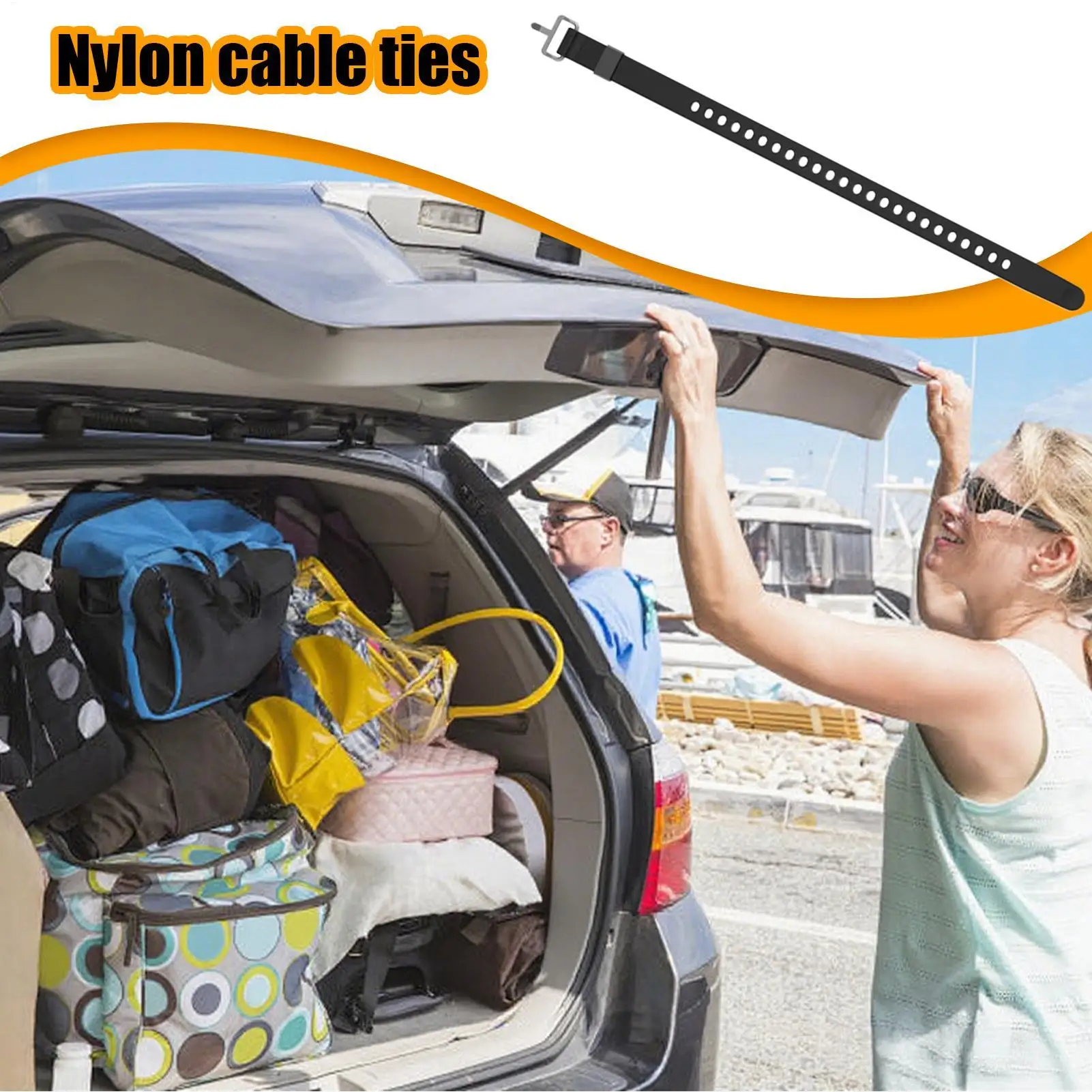 Correas de amarre, correa de amarre de carga, banda de nailon, cinturón de utilidad, herramienta autoblocante de liberación rápida para almacenamiento en el hogar, Camping móvil