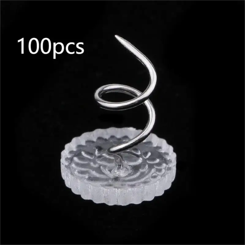 100/300 PCS Transparent Round Head Indoor Spiral Nail Furniture Sofa Nail Pins High Quality 100/300pcs Screw Nail