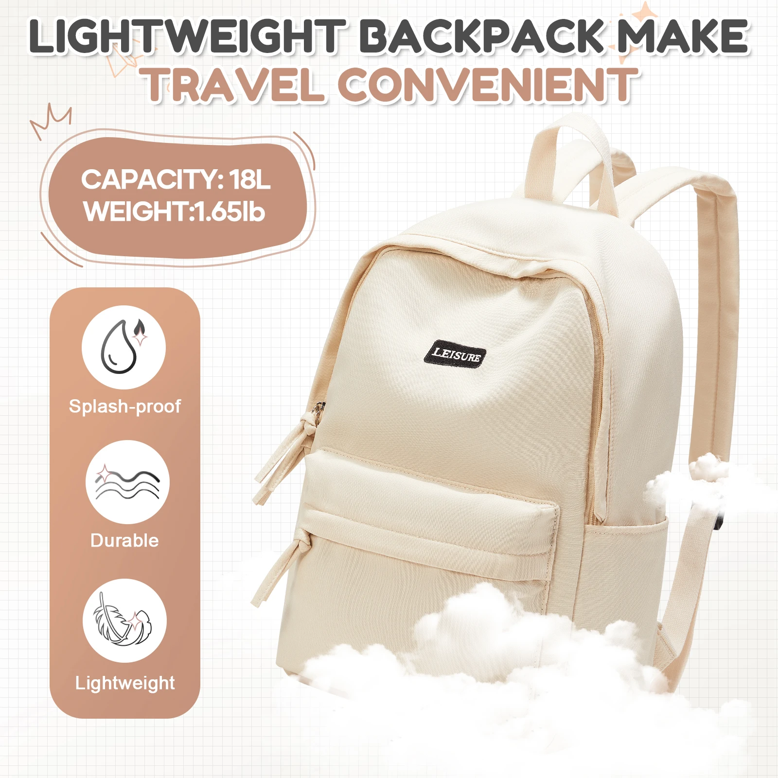 Unisex Casual Backpack, Boys Girls Backpack Lightweight Travel Daypack, School Backpack for Teenage, Suitable for Everyday Use - view 5