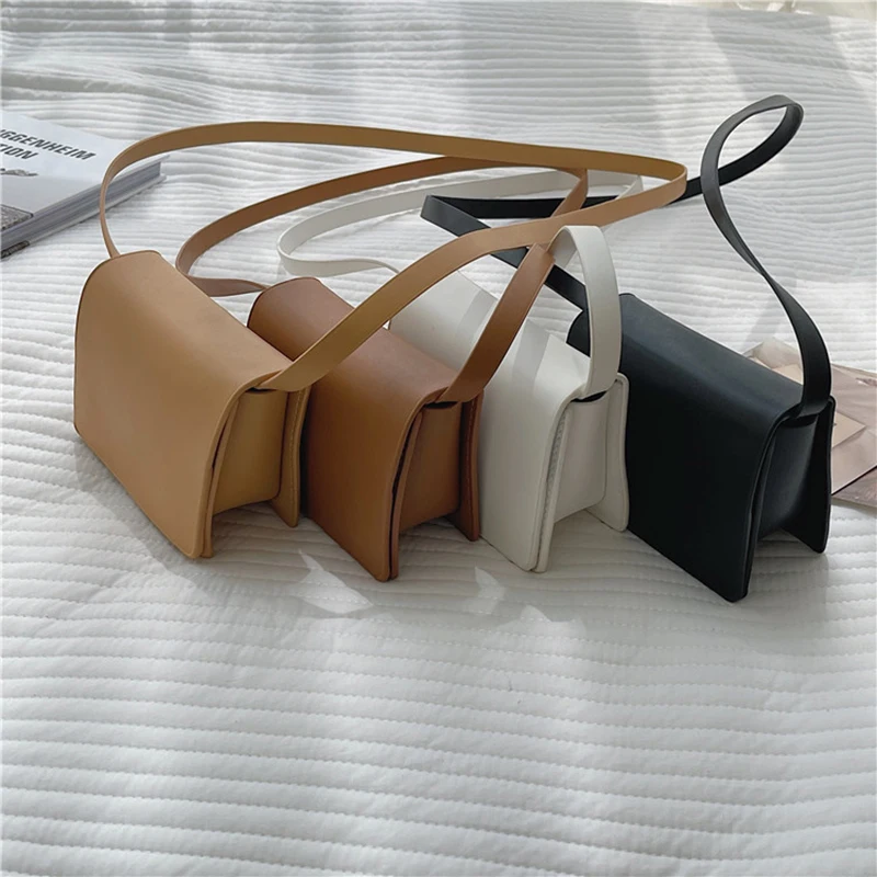 New Fashion Simple Crossbody Small Bag Mini Satchels Bag Women's PU Styled Flip Style Single Shoulder Bag Mouth Red Bag