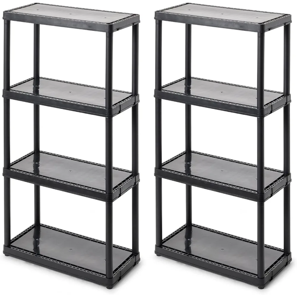 

Living 4-полка с фиксированной высотой, прочный светильник, 12 x 24 x 48 для дома, гаража, подвала и стирки, черный (2