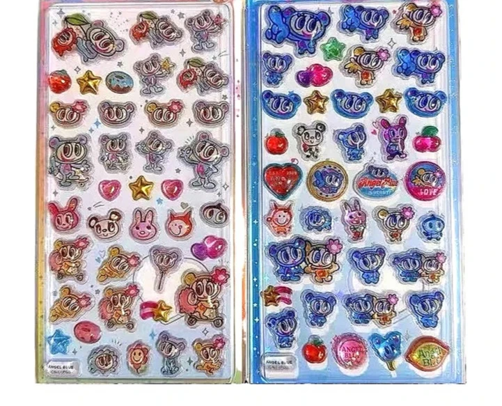 日本の3Dドロップレリーフステッカー - 漫画DIYスクラップブッキングデカール、かわいいジャーナリングステーショナリー