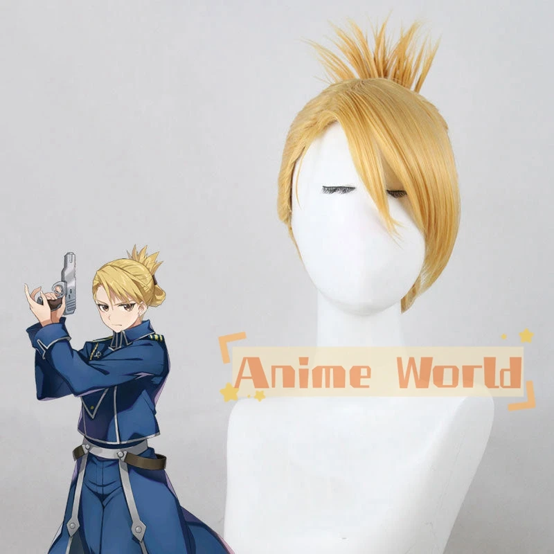 Fullmetal Alchemist Riza Hawkeye Cosplay Wig Halloween Synthetic Hair Heat