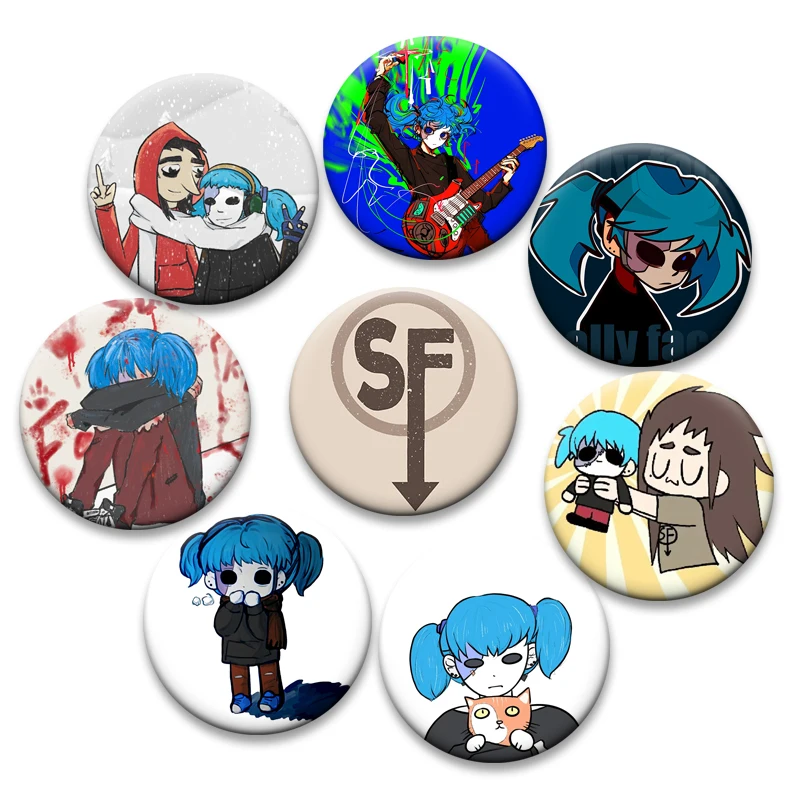 Sal Fisher Cute Anime Brooches Horror Adventure Game Sally Face Soft Button Pins Exquisite Tinplate Badge for Bag Accessories