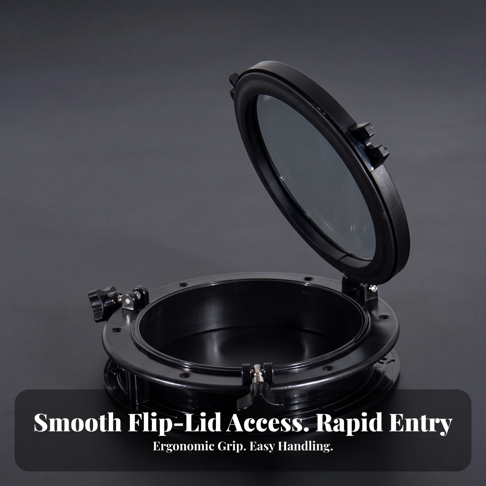 Porthole Window with Hinged Cover Corrosion-Resistant Marine Porthole with Screw Clamps Portlight Easy to Install Low-Profile