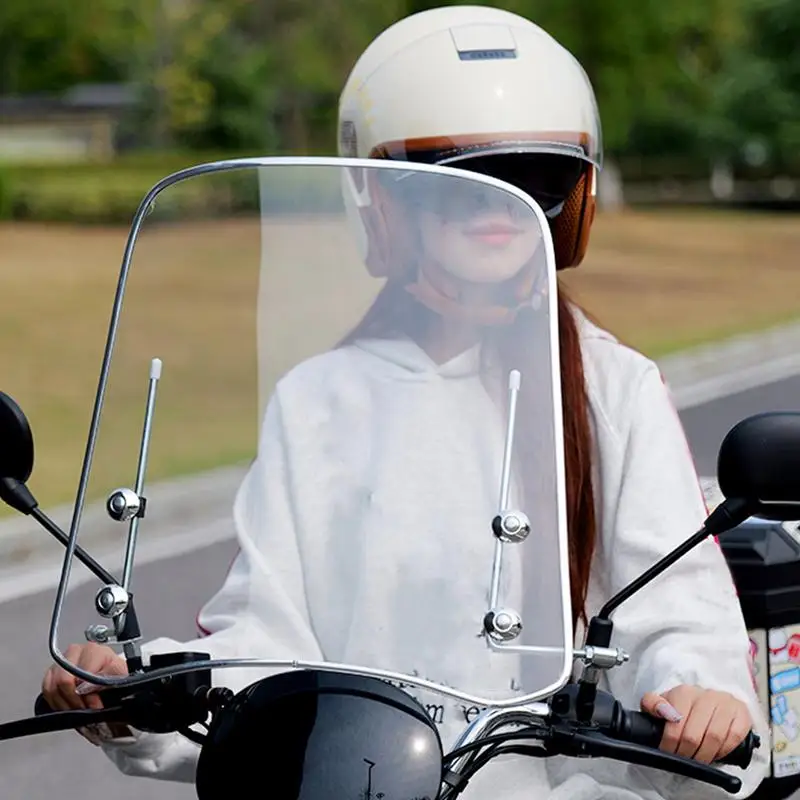 Motorcycle Windshield Adjustable HD Transparent Battery Scooter  Tricycle Windshield Large Wind Splitter Motorcycle Accessories
