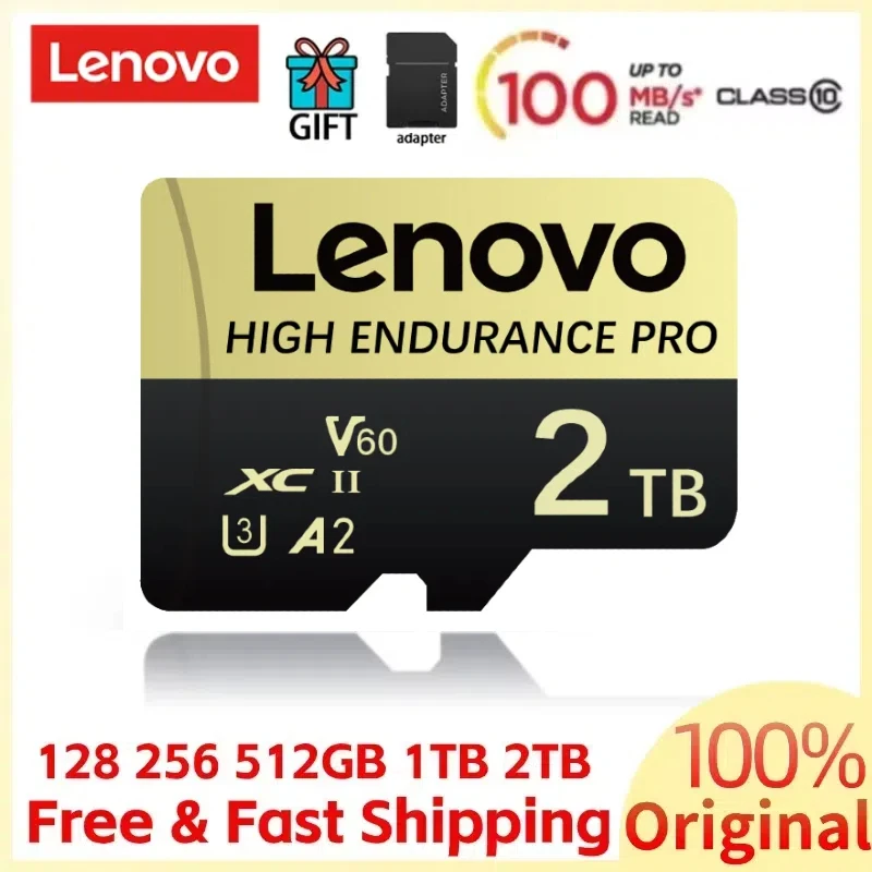 Lenovo 1TB 2TB U3 Micro TF SD Card 256G Micro TF/SD Card Class 10 High Speed SD Memory Card 128GB Flash TF Card 512G For Tablet