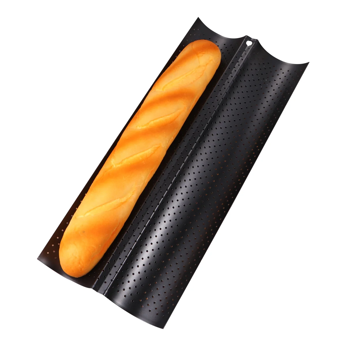 

French Bread Rack Stainless Steel 2-Slot Wavy Baking Tray Nonstick Bread Mold Kitchen Baking Tool Oven Bakeware