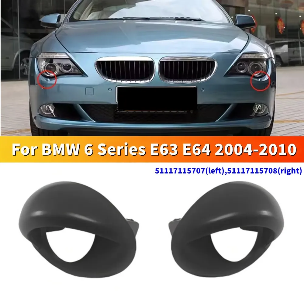 PAIR For 2004-2010 BMW 6 Series E63 E64 Car Front Headlight Washer Caps Cover Unpainted Car Accessories 51117115707 51117115708