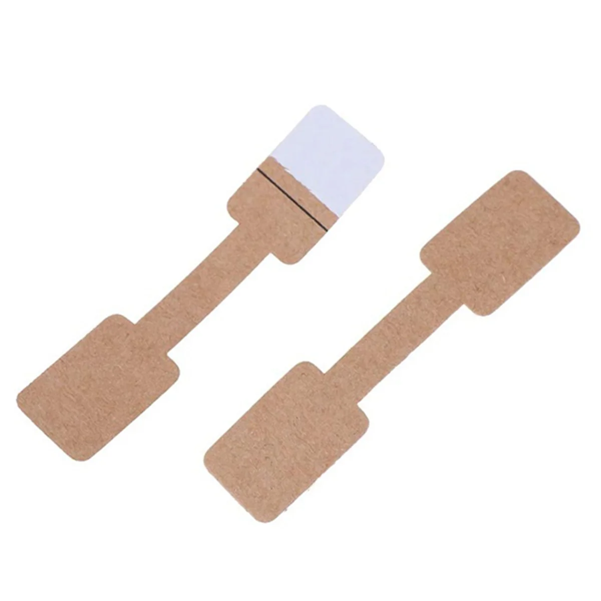 500Pcs Quadrate Blank Brown Paper Price Tag Labels Jewelry Display Cards Labels Ring Sticker Hangtags 6x1.2cm