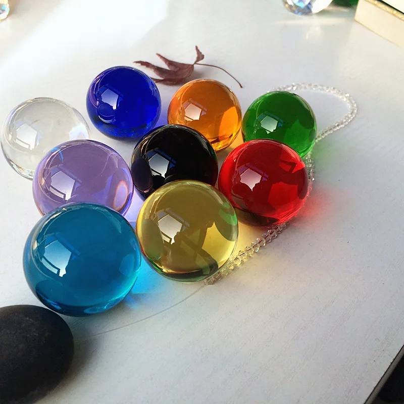 40mm Multicolor No Coating Crystal Ball Transparent Glass Sphere Home Decoration Accessories Feng Shui Ornaments Tabletop Craft