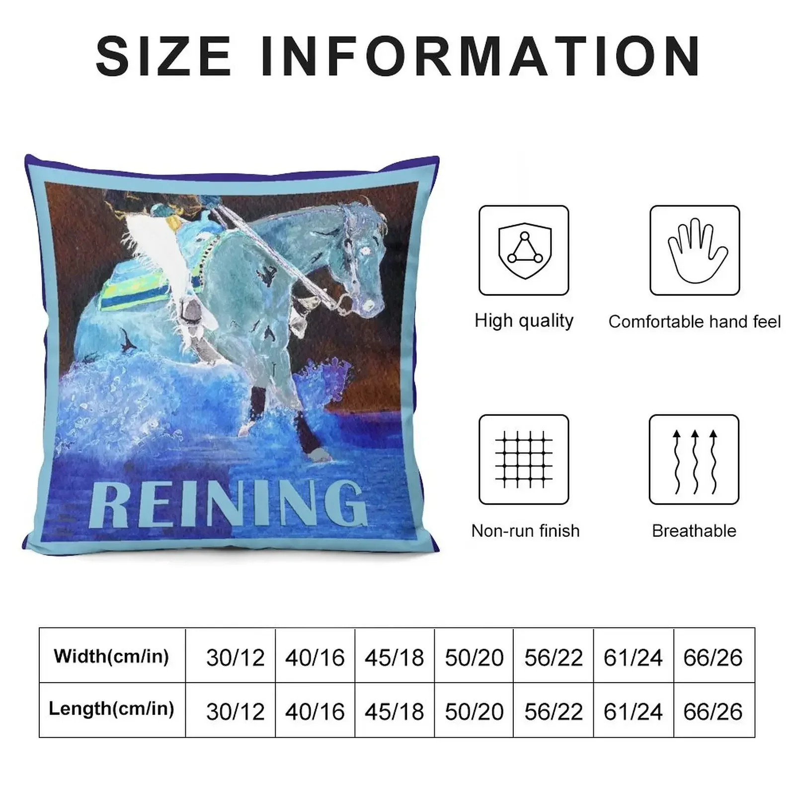 Reining Horse Watercolor In Blue Throw Pillow Sofas Covers Sofa Pillow Cover christmas decorations for home 2025 pillow