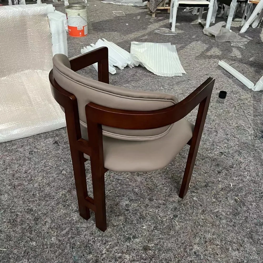 Italian dining chirs, simple solid wood curved chair, hotel upholstered back hairs, light luxury home desks, cairs, negotiat