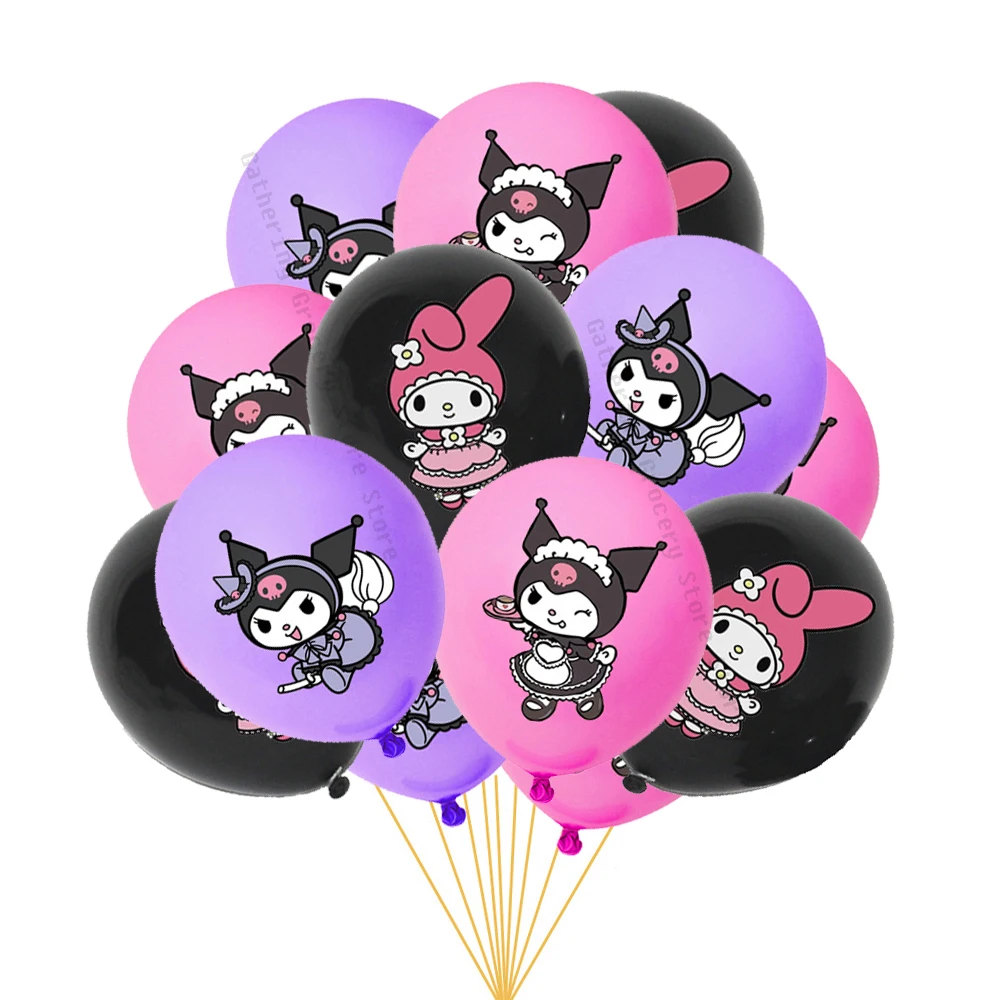 

Birthday Party Supplies Kuromi Melody 18Pcs 12inch Latex Ballon Girl Birthday DIY Party Decoration Baby Shower Toy Gifts Sanrio