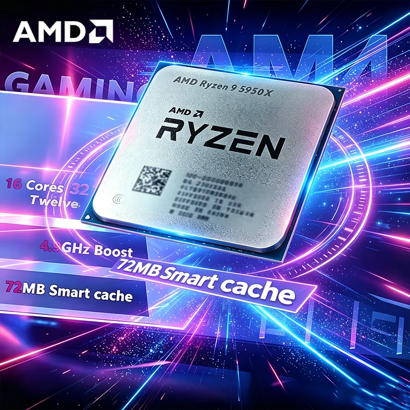 

AMD Ryzen 9 5950X New Ryzen 9 5000 Series Vermeer (Zen 3) 16-Core 3.4 GHz Socket AM4 105W Socket AM4 Without Cooler Loose Pie