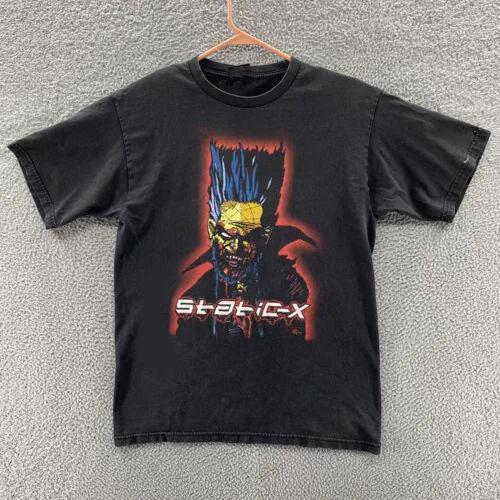 Static X T Shirt Band Tour Concert Graphic 2002 Giant Size S-234X Reprint