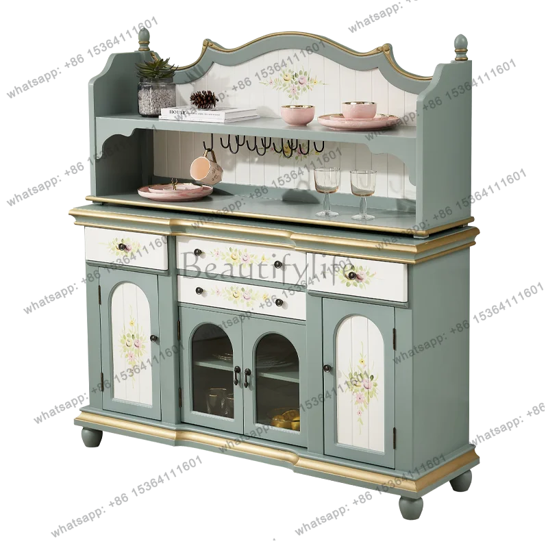 European painted solid wood retro side cabinet American retro, locker