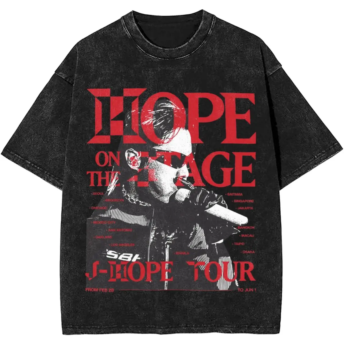 

J-Hope Hope on The Stage Tour T Shirt Summer Singer Korean Y2K Funny T Shirts 2024 Cotton Harajuku Tee Shirt for Man Loose Tops