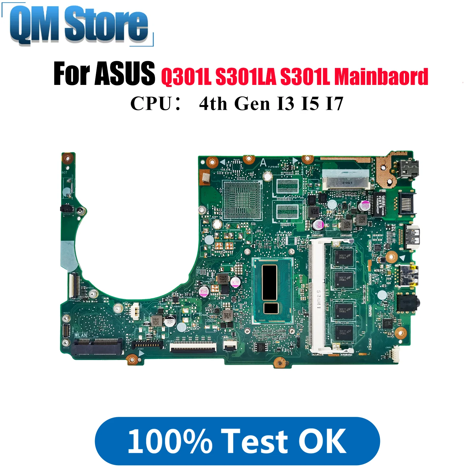 

S301LA Материнская плата для ноутбука ASUS VivoBook S301L Q301L S301LP S301LA Материнская плата для ноутбука с процессором I3 I5 I7 100% tests OK быстрая доставка