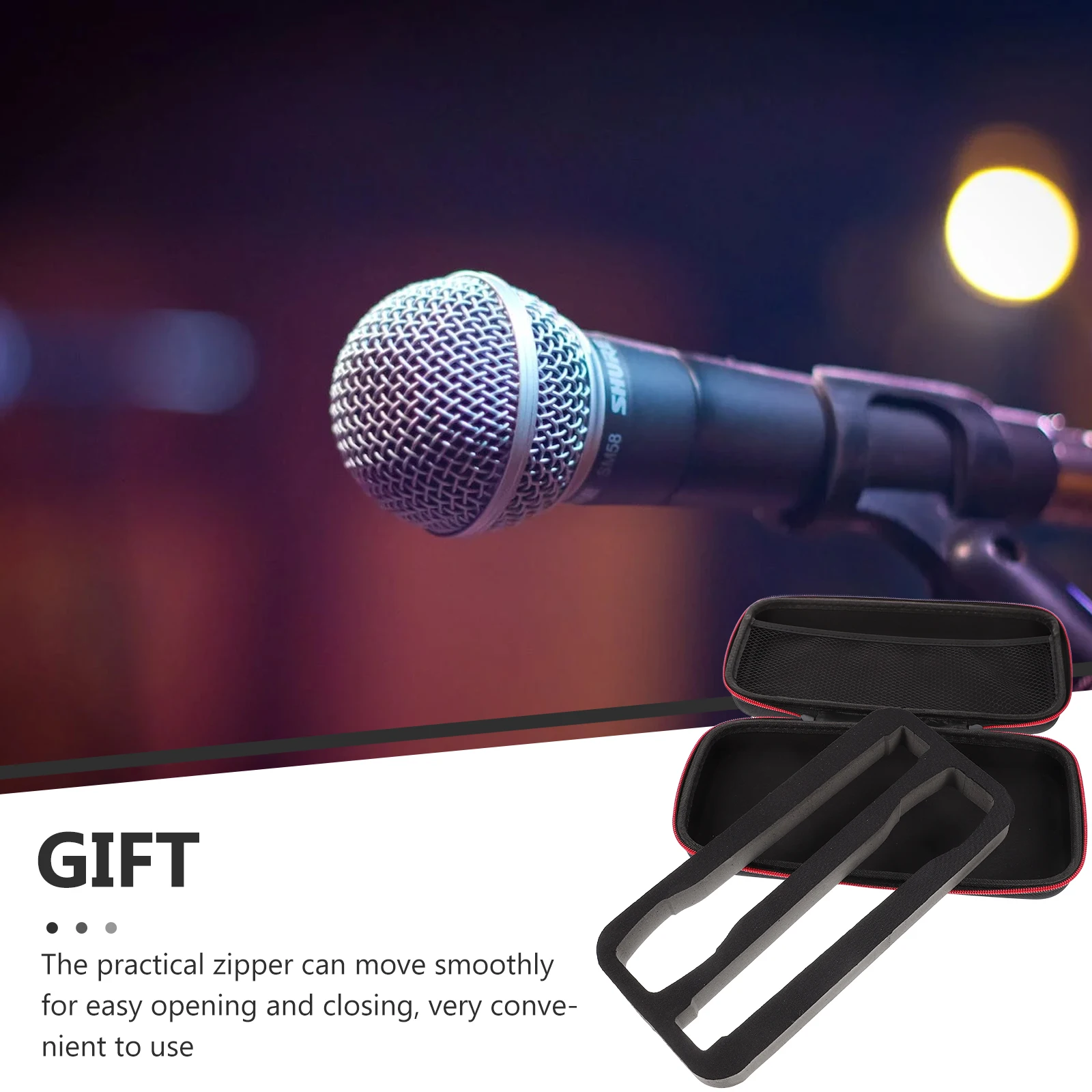 

Microphone Double Storage Bag Pouch Small Travel Case Bags and Cases Black Holder Work