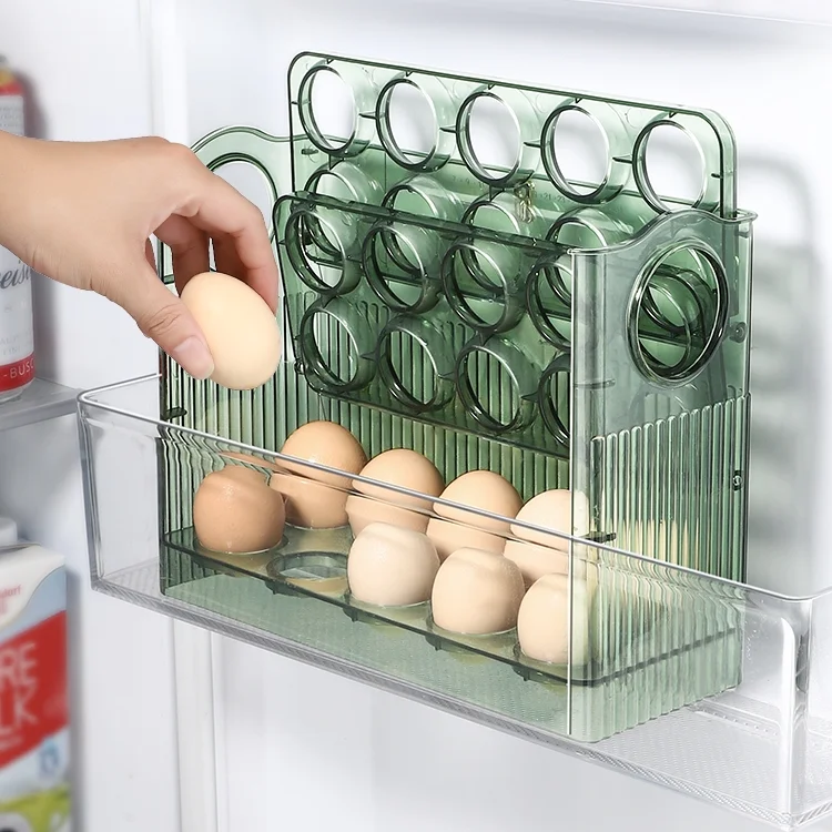 

Egg Storage Box Home Refrigerator Side Door Sorting Box Multi-layer Reversible Kitchen Transparent Fresh-keeping Egg Box