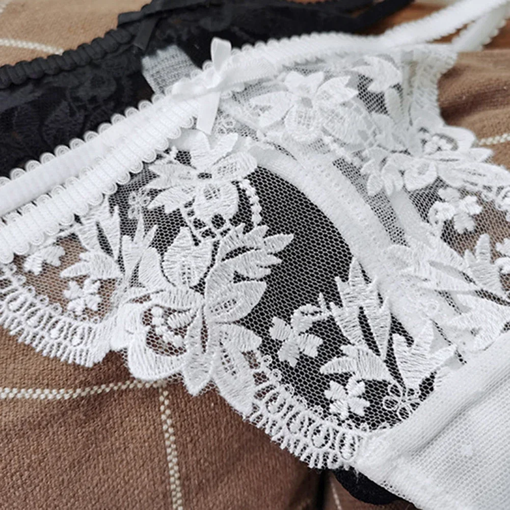 

Women's Lace Embroidered Sexy Transparent Low-rise T-Pants G-String Thong Panties Underwear Spicy Oversized Female Thongs