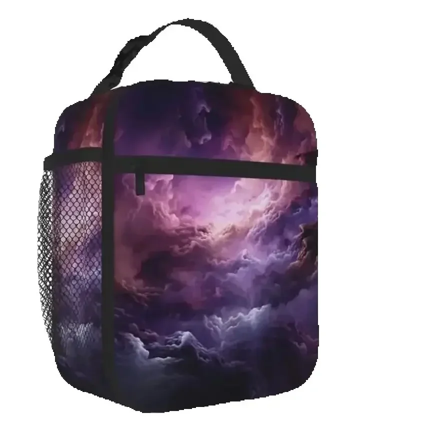 

Galaxy Lunch Bag For Women Men Insulated Reusable Lunch Box Cooler Totes with Side Pocket For Work Office Picnic Camping