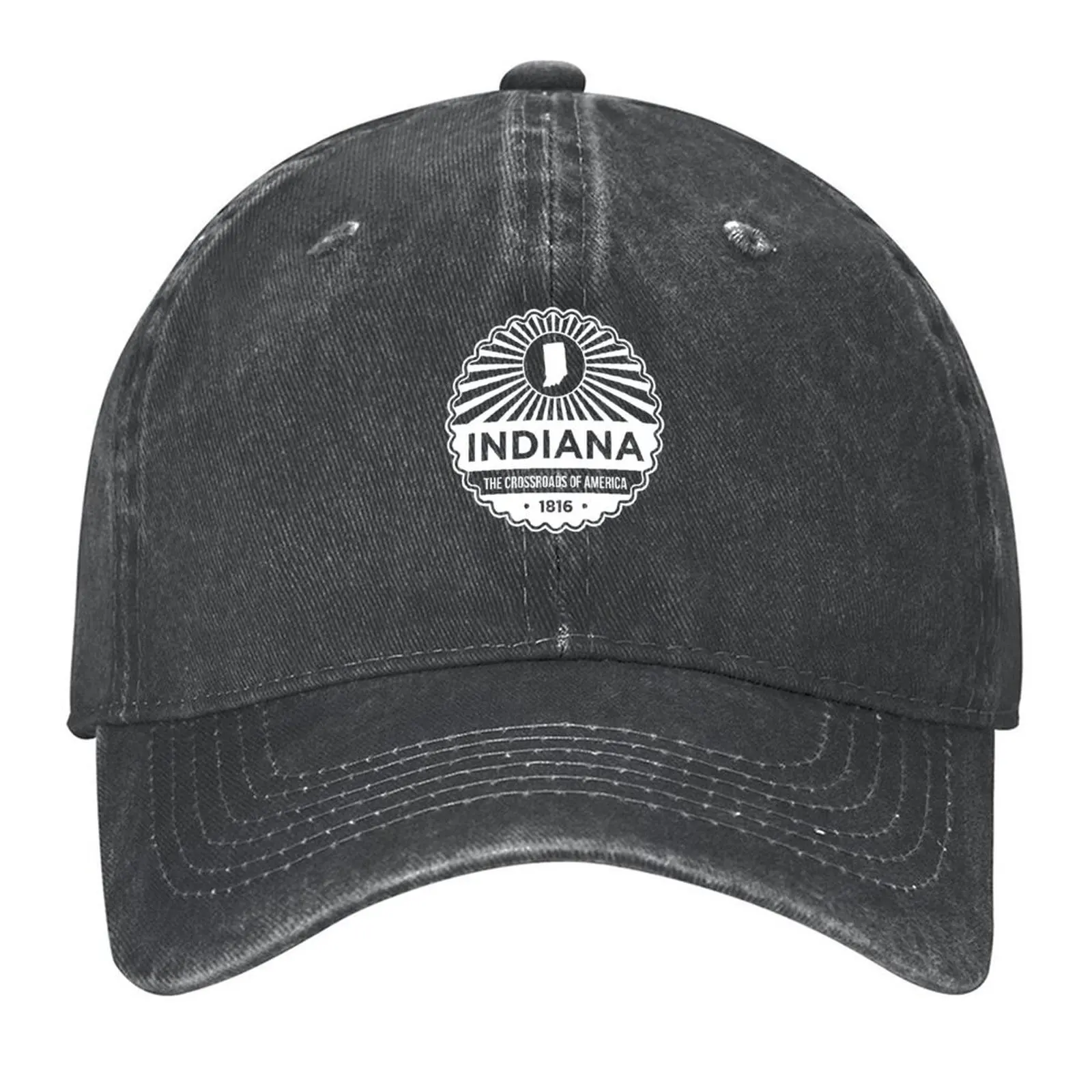 Indiana State Motto graphic - The Crossroads of America Baseball Cap beach hat western Hat Beach Outing Women Hats Men's