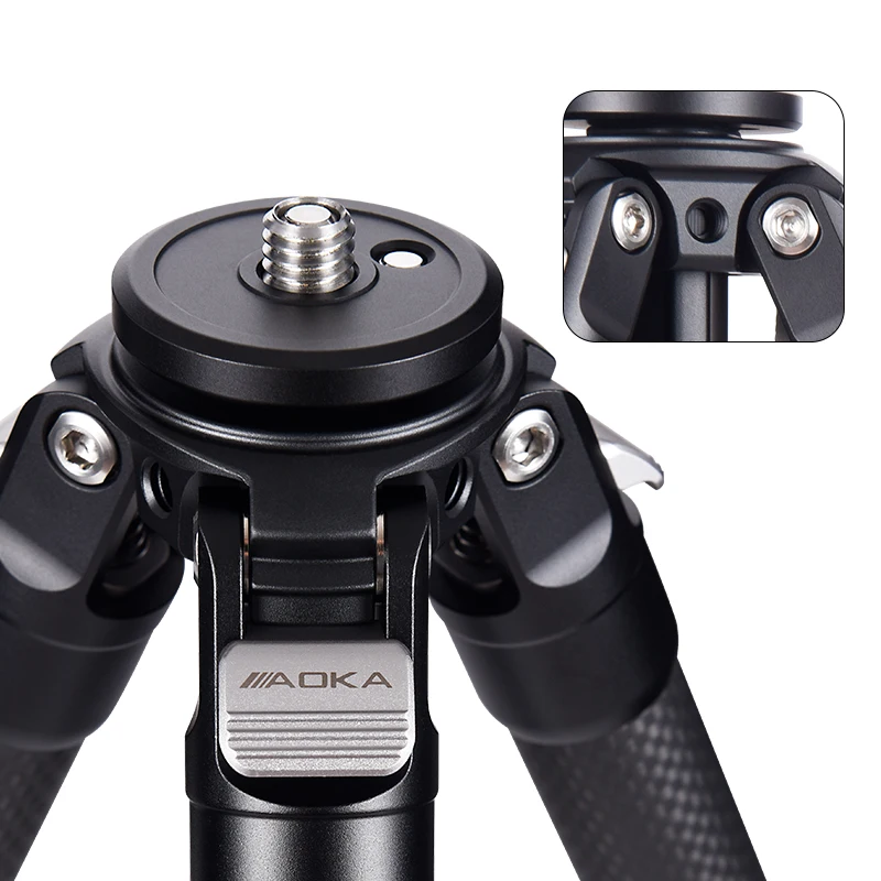 حامل ثلاثي كاميرا AOKA KY224CL+BH25R جديد خفيف الوزن ومدمج من ألياف الكربون للسفر مع عمود مركزي #5