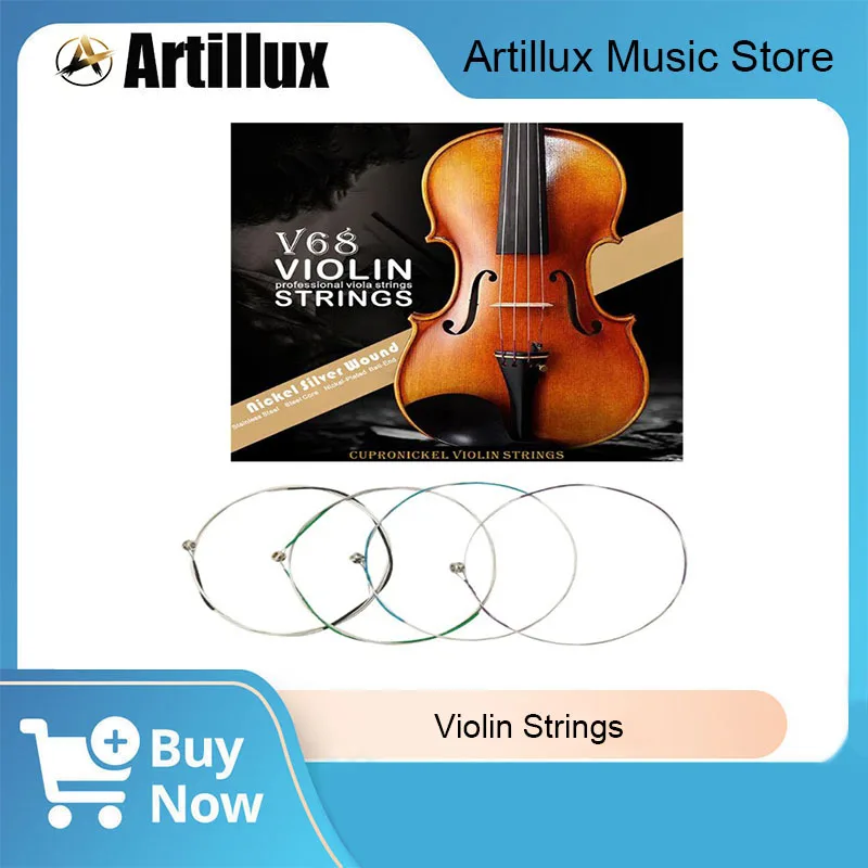 

4Pcs/set Violin String Universal Classic Silver Color String Steel Core Nickel-Plated Ball for Head for Violin Instrumen