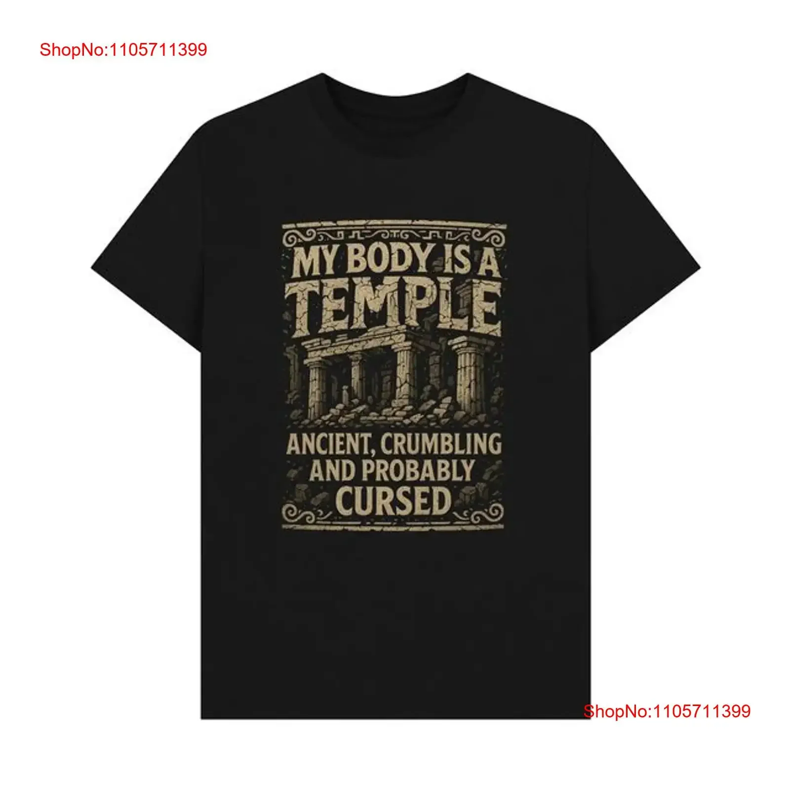My Body Is A Temple T shirt long or short sleeves vintage Washed streetwear Breathable fashion Comfortable designer clothes