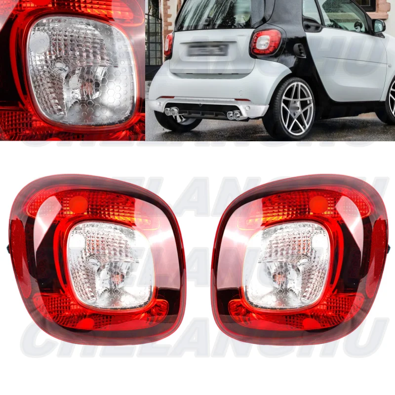 For Smart Forfour Hatchback 453 ForTwo Coupe 453 2014 2015 2016 2017 2018 2019 Pair L+R Side Tail Light Rear Lamp Without Bulbs