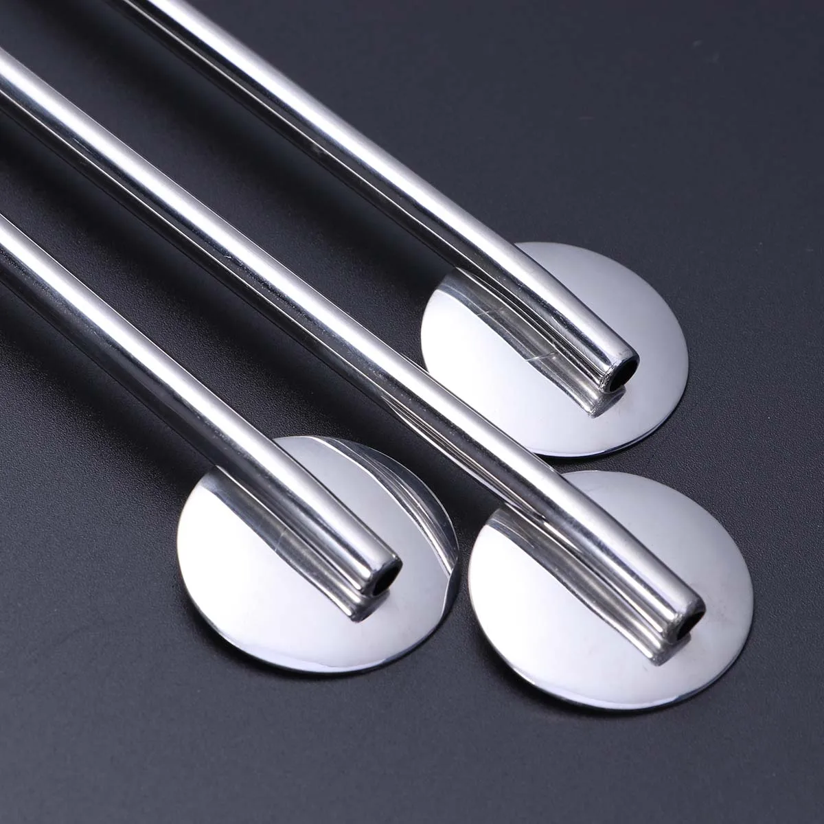 

6 pcs Stainless Steel Straw Spoon Reusable Drinking Stirrer Bar Counter Easy Clean Metal Spoons Kitchen Accessories