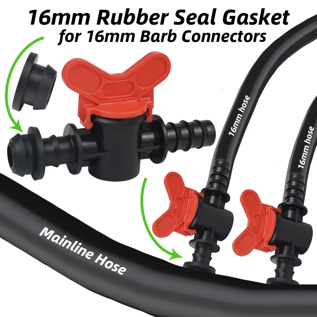30 Stück Gummidichtung für 16 mm 1/2 Zoll Widerhakenanschlüsse Tropfbewässerung Bewässerungssystem Kit Gewächshaus Landwirtschaft Gartenwerkzeug – Detail 5