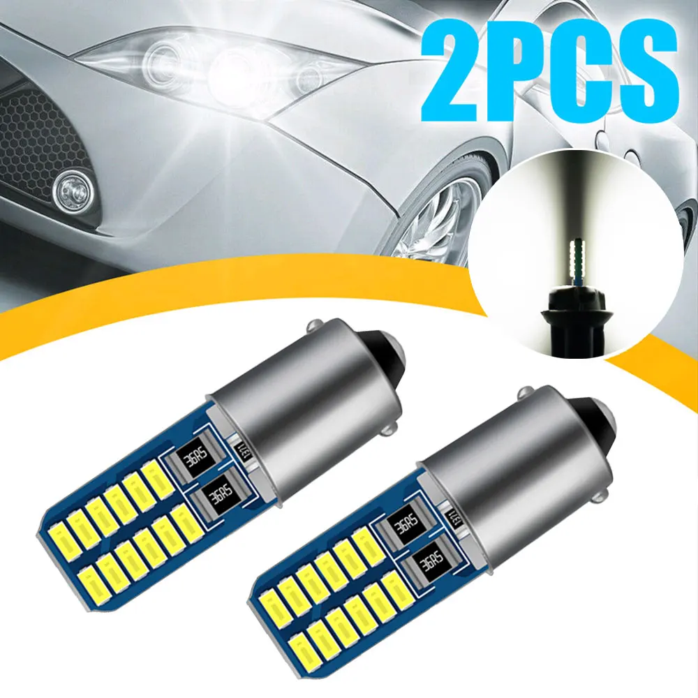 

2pcs Canbus BA9S LED H6W T4W Car Light Bulb T2W T3W H5W Car Reverse Lights Parking License Plate Light Auto 12V White