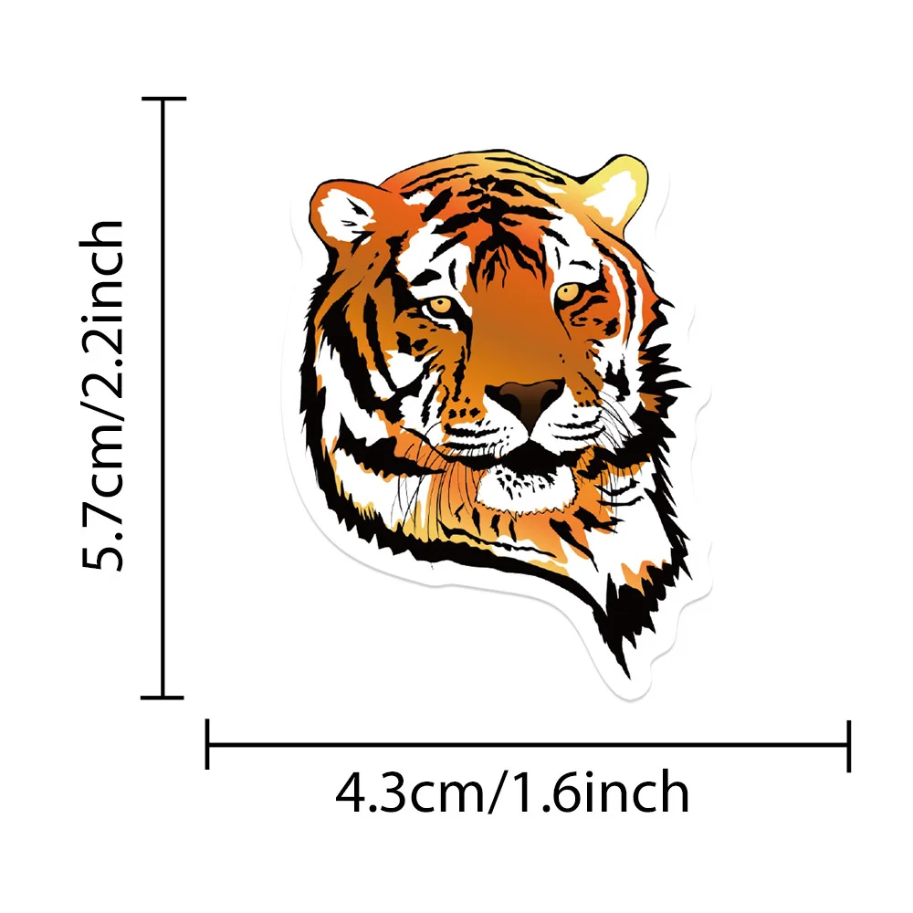 50pcs Animal Tiger Graffiti Stickers Pack Laptop Stationery Phone Suitcase DIY Sticker Handmade Journaling Materials