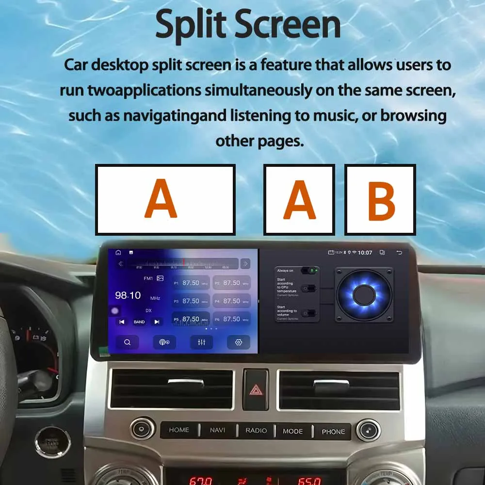 12.3 Inch Wireless Carplay for Toyota Hiace 2019 Android 16 Auto GPS Navigation Stereo Bluetooth System Car Multimedia Player 4G