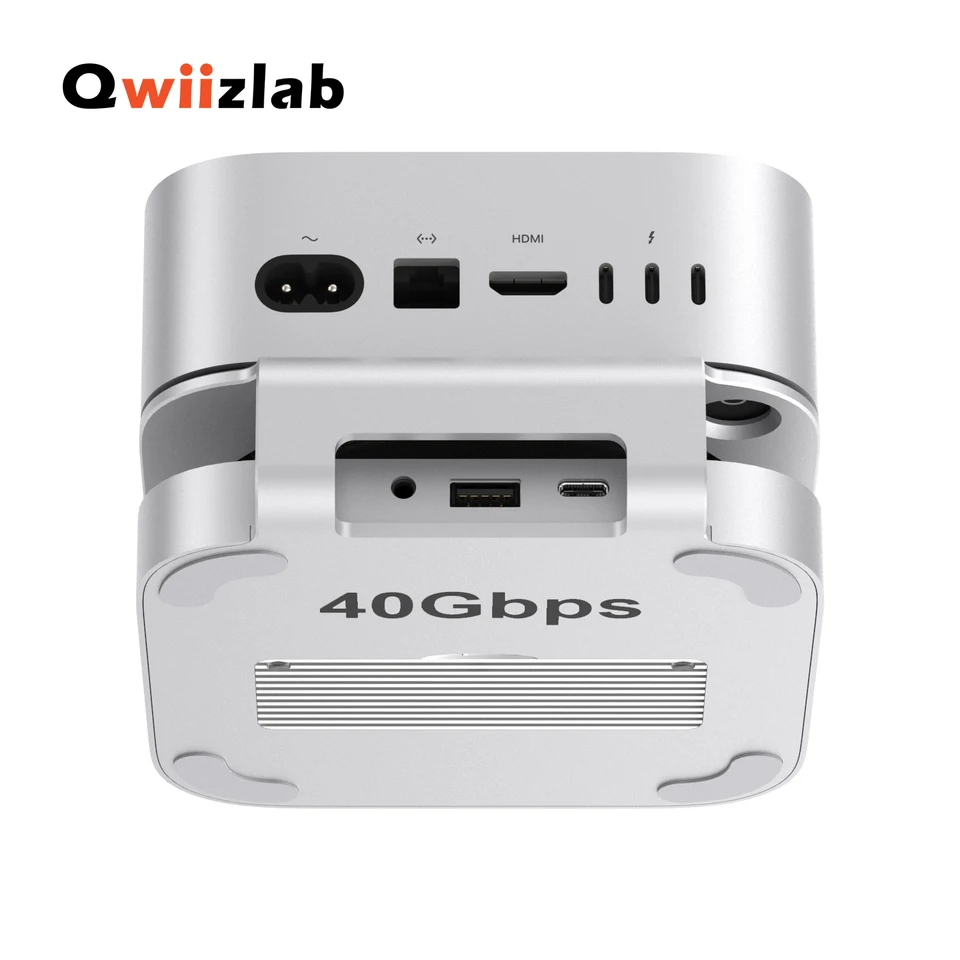 Qwiizlab USB4 Hub for Mac Mini M4, 40Gbps, 3x USB-A, NVMe SSD