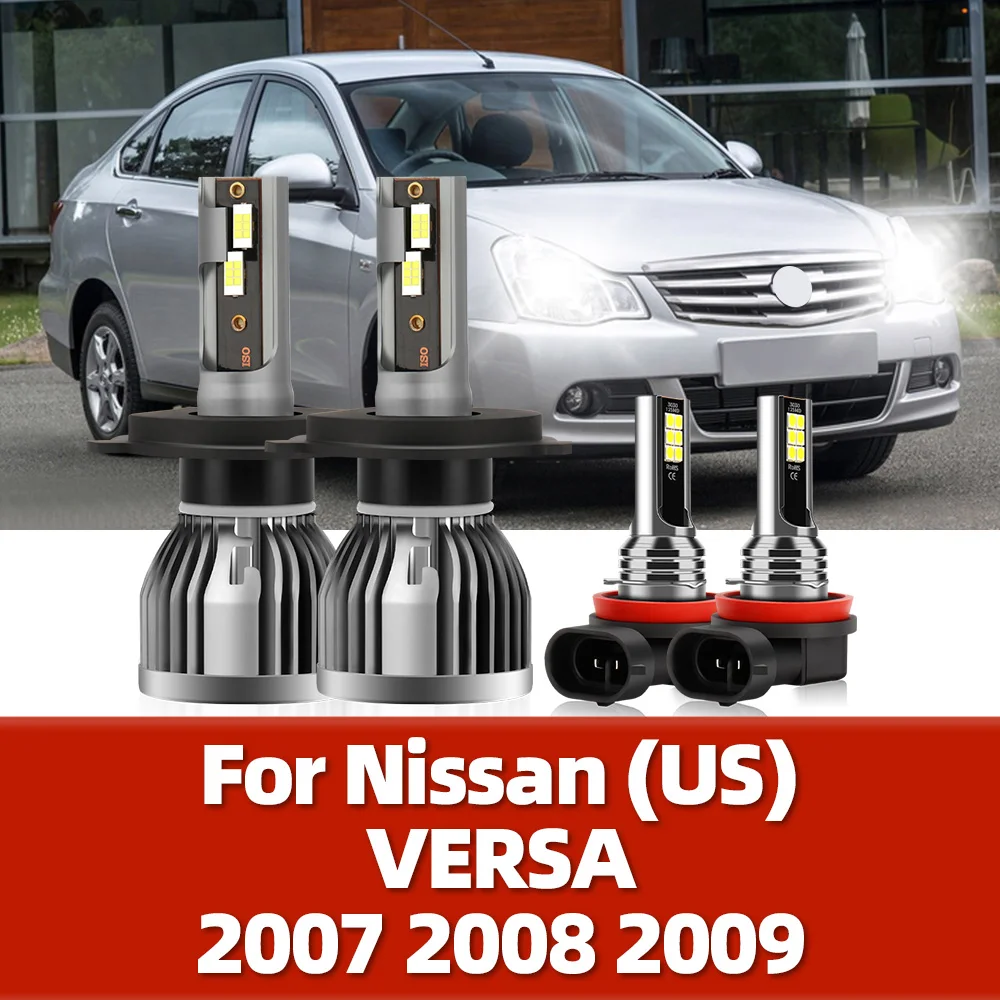 Car Headlights LED Auto Bulbs 110W 20000LM Light Lamp 6000K 12V High Low Headlamp Fog Luces For Nissan (US) VERSA 2007 2008 2009