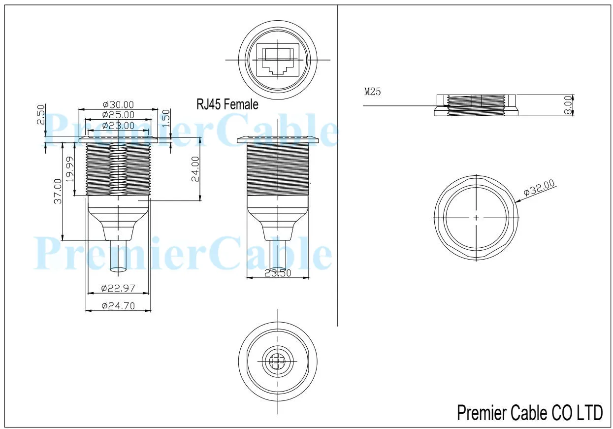 RJ45 8P8C Einbau-Steckverbinder 1Gbps CAT6 Ethernet Buchse-zu-Buchse LAN-Netzwerk-Durchgangskoppler Schottanschluss – Detail 8