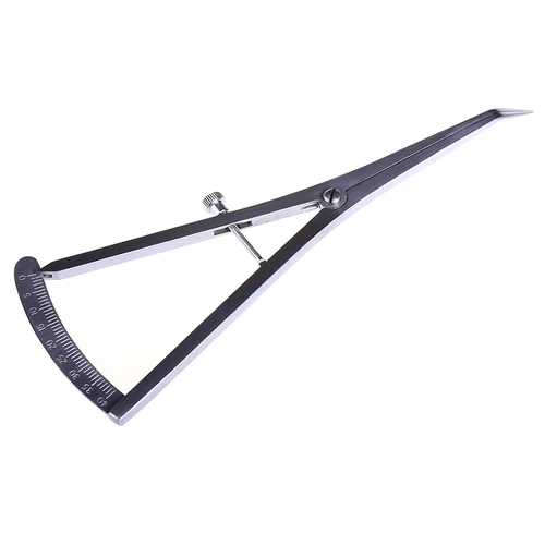 Imagen 2 del producto Calibrador de odontología, herramienta de escala de regla Dental de acero inoxidable con cabeza recta curvada quirúrgica médica para instrumento de laboratorio de medida