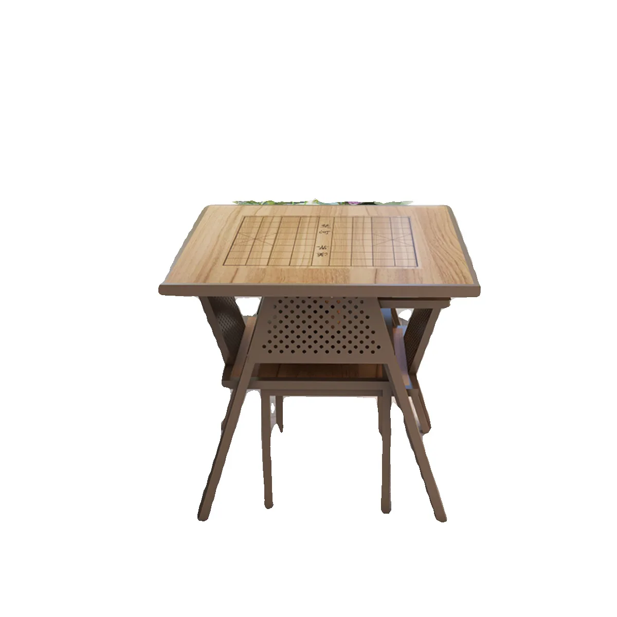 Overhead balcony leisure area arrangement chess go table and chair combination sun room leisure table three-piece set