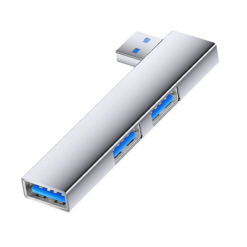 

F68B MultiPorts USB3.0 Hubs With 90°Angled Design OTG Support Aluminum USB Splitter for Smartphone Laptop Computer