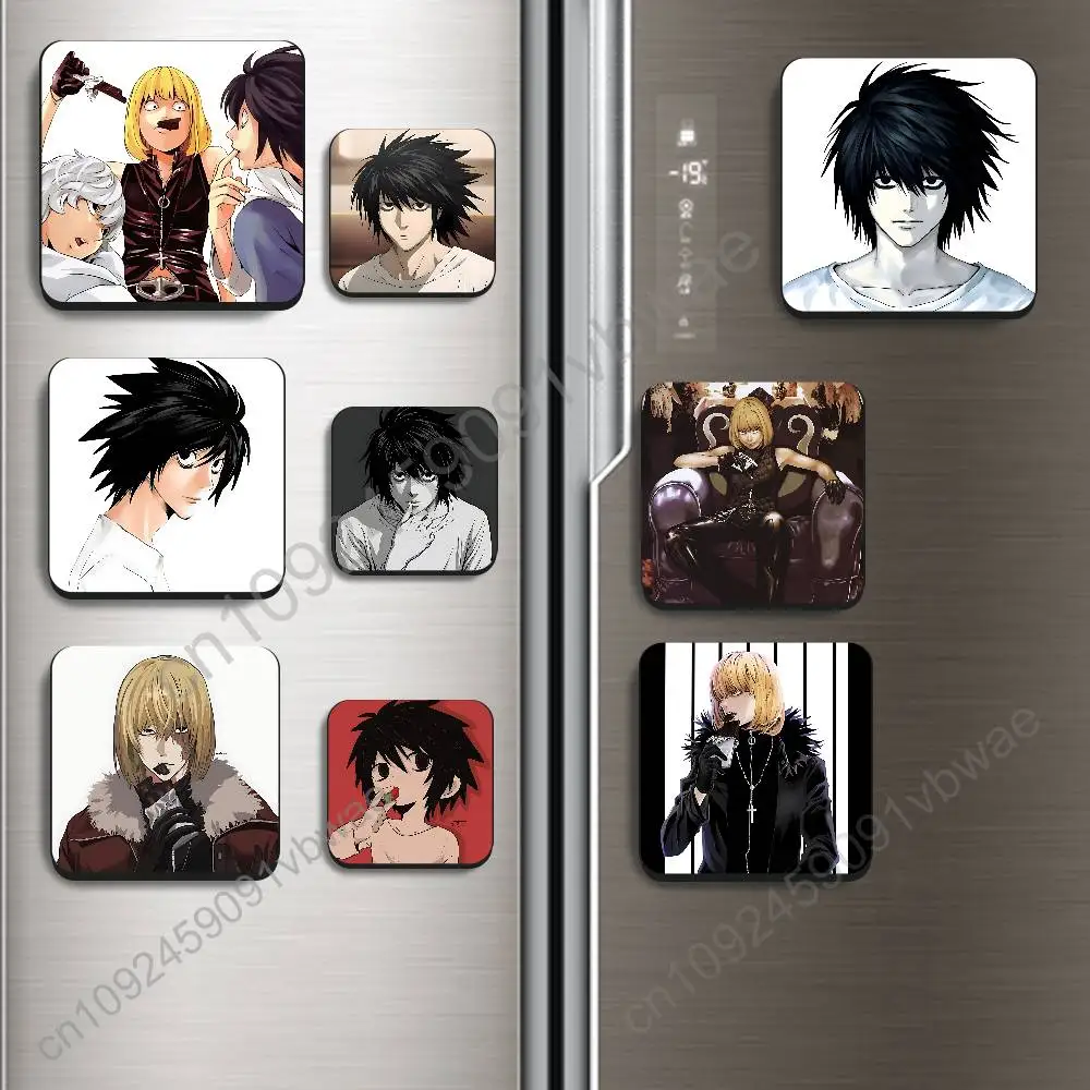 Impulse Mello Death Note insane L Lawliet Black Square Plastic Fridge Magnet, for Magnetic Sticker No Trace Left, Durable