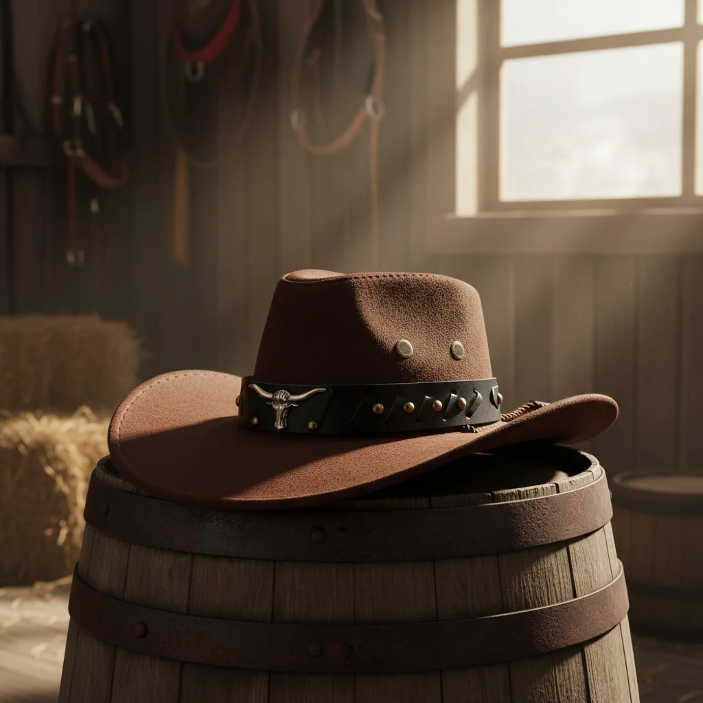 

Trendycowboy Hat For Men And Women Western Style Vintage Leather Riding Cap With Sun Protection Outdoor Travel Horseback