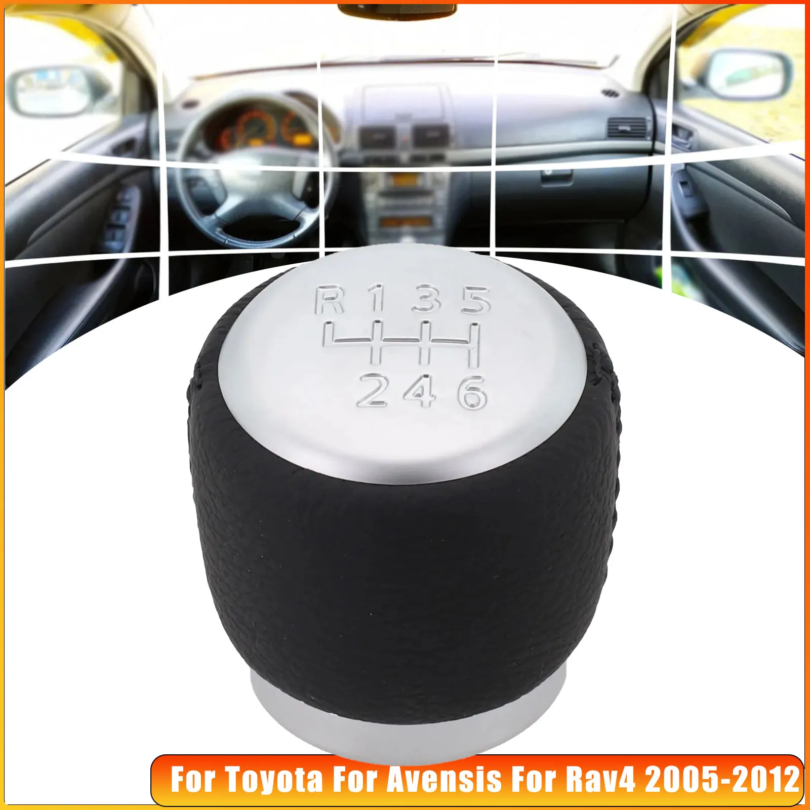 

1 шт., черный 6-скоростной рычаг, ручная ручка переключения передач, ручка переключения передач, адаптер, замена для Toyota, Avensis, Rav4 2005-2012