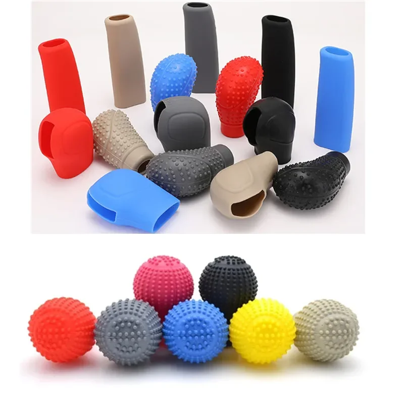 New Car Auto Manual Silicone Shift Gear Head Knob Cover Handbrake Hand Brake Covers Sleeve Case Skin Protector Car Styling